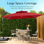 Best Choice Products 9x12ft LED Cantilever Patio Umbrella w/Base Included & - Image 4