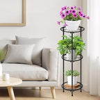 CASIMR Plant Stand Indoor Outdoor, Metal Rustproof Flower Shelf 3 Tier 32.3 inch - Image 3