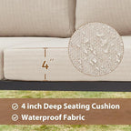 EROMMY 6 Pieces Patio Furniture Sets, Metal Outdoor Sectional Furniture L Shape - Image 3