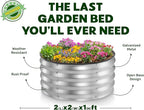 Round Galvanized Raised Garden Bed // 2×2×1 ft Galvanized Raised Garden Beds - Image 4