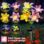 Solar Garden Lights Outdoor, 4 Pack Flower Lights - Image 4