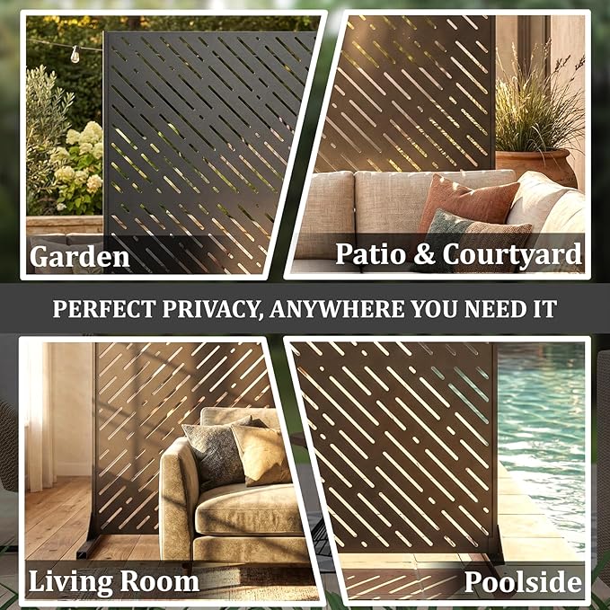 Metal Privacy Screen Outdoor 72x44in – Rustproof Steel Decorative Fence Panel - Image 8