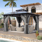 Aoxun 12'x12' Hardtop Gazebo, Aluminum Frame Permanent Pavilion - Image 3