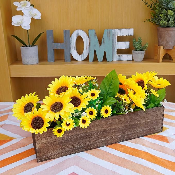 Winlyn Rustic Wooden Planter Box 17.3" L x 3.9" W x 3.9" H Brown Rectangular - Image 5
