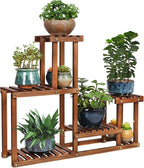 Pine Wood Plant Stand Indoor Outdoor Multi Layer Flower Shelf Rack Higher and by COOGOU