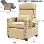 Towallmark Adjustable Rattan Recliner Chair, Patio Lounge Chairs - Image 3