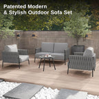 EAST OAK Life Chatter 4 Pieces Patio Furniture Set, Outdoor Furniture - Image 4