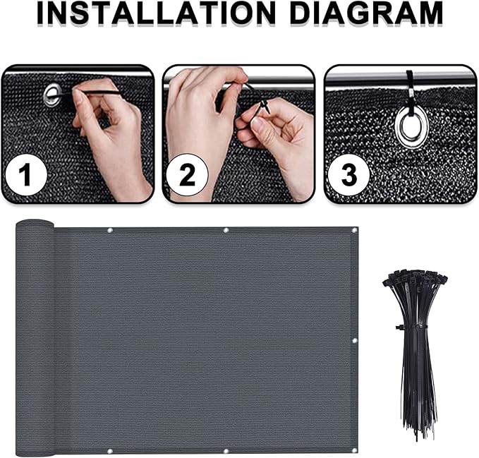 LOVE STORY Balcony Privacy Screen, UV Protection and Weather-Resistant - Image 2