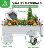 Raised Garden Bed with Wheels, 21 Gallon Self-Watering Outdoor Raised Planter - Image 4