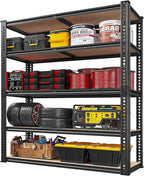 REIBII 40" W Garage Shelving 2500LBS Storage Shelves 72" H Metal Shelving 5 - Image 8