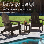 LUE BONA Adirondack Outdoor Side Table, 2-Tier Dark Brown HDPS Patio End Table - Image 5