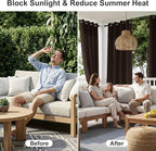 RYB HOME Porch Curtains Outdoor Blackout 100% Privacy Waterproof Curtain - Image 2