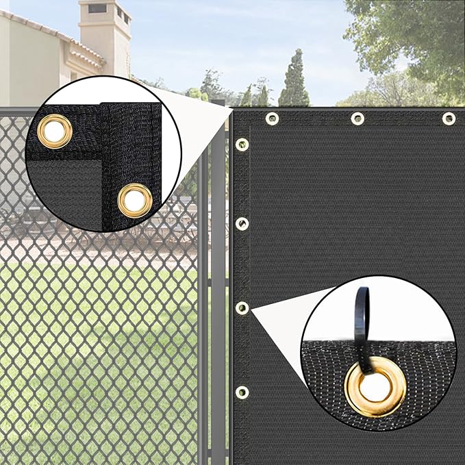 UPGRADE Privacy Fence Screen 6'x32' Dark Grey Outdoor 90% Visibility Blockage - Image 4