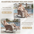 Zero Gravity Patio Rocking Wicker Recliner Chair - Image 5