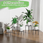 VECELO Metal Plant Stands Set of 5, Round Plant Holder - Image 7