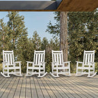 KINGYES Oversized Outdoor Rocking Chair Set of 4, All-Weather Patio Rocking - Image 2