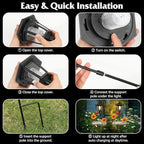 Lewondr Solar Garden Lights Butterfly, 37.4 Inch Solar Lamp Post Light - Image 6