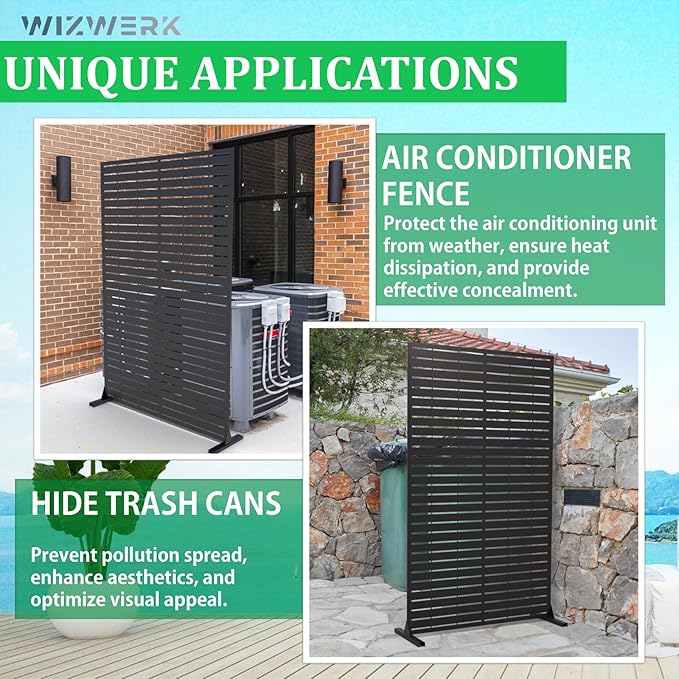 6FT Outdoor Metal Privacy Screen – Decorative Privacy Fence and Room/Garden - Image 5