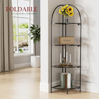 Crofy Foldable 4 Tier Corner Shelf, Metal Corner Plant Stand - Image 2