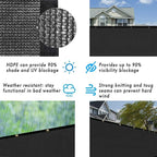UPGRADE Privacy Fence Screen 6'x6' Black Outdoor 90% Visibility Blockage 170 - Image 5