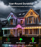 100FT Permanent Outdoor Lights for House, 2025 RGB LED Waterproof Christmas - Image 4