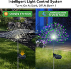Solar Garden Lights Outdoor Waterproof, 2 Pack 120 LED Solar Firework Lights - Image 2