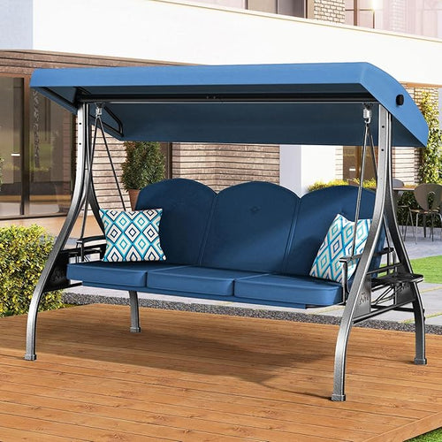 3 Seat Outdoor Porch Patio Swing by zzw