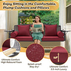 3 Seat Porch Swing, Patio Swing Bench - Image 4
