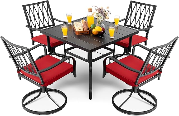 NUU GARDEN 5 Piece Outdoor Dining Set, Outdoor Furniture Set by NUUGARDENCORPORATION