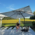 PURPLE LEAF 10 Feet Patio Umbrella Outdoor Cantilever Solar Powered LED Swivel - Image 2