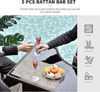 Outsunny 5 Pcs Rattan Wicker Bar Set, High Top Outdoor Table and Chairs - Image 6