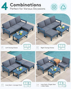 SERWALL Outdoor Sectional Sofa Set, 5-piece Outdoor Modula Couch Set - Image 5