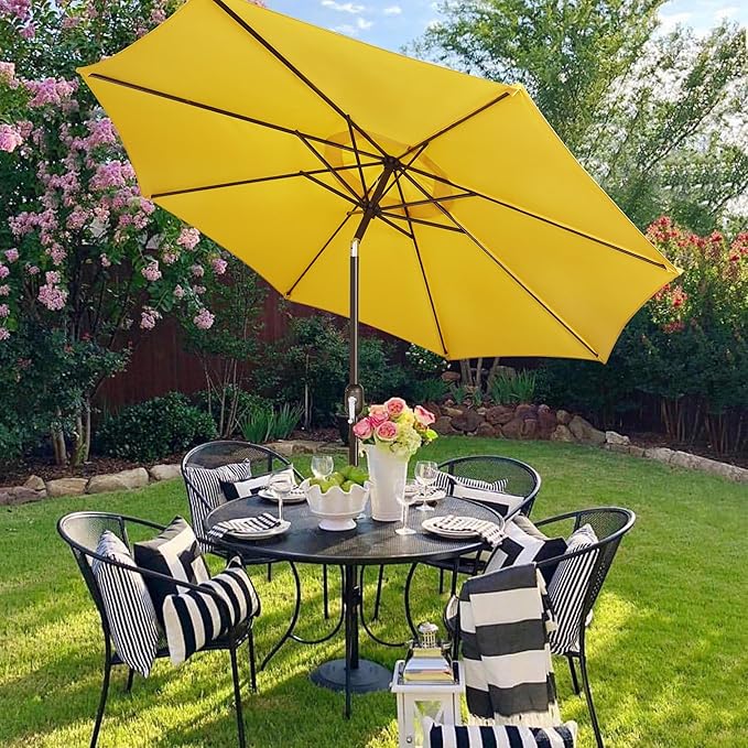 Blissun 9' Outdoor Patio Umbrella, Outdoor Table Umbrella, Yard Umbrella - Image 4