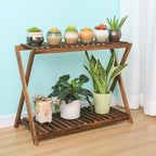 Wooden Plant Stand Indoor 2 Tier Narrow Plant Stand Outdoor Plant Shelf Display - Image 7