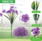 60 Pack Artificial Flowers for Outdoor Indoor Fake Plants, Faux Silk Flowers - Image 4