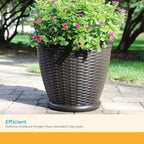 Suncast 18" Resin Indoor/Outdoor Wicker Planter, Made in the USA - Image 5