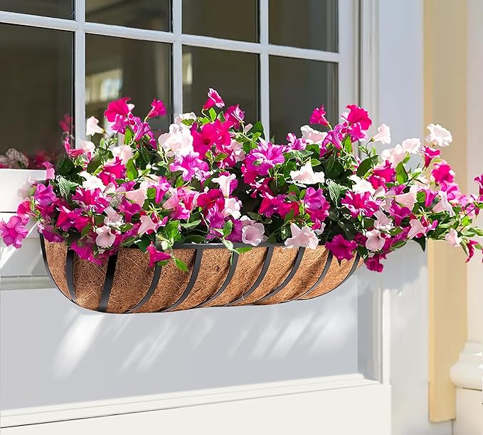Y&M 30" Iron Window Deck Railing Planter Box 4Pcs - Image 5