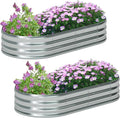 zizin 2 Pack Oval Galvanized Raised Garden Bed Kit 6x3x1ft Large Metal Planter by zizin