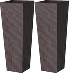 Greesum 32 Inch Tall Plastic Planters, Detachable Inner Pot & Drainage Holes by Acurax