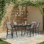 HOMREST Outdoor Bar Height Stools Set of 6, High Back Patio Chairs - Image 2