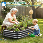 Quictent Galvanized Raised Garden Bed Kit, Dark Grey - Image 2