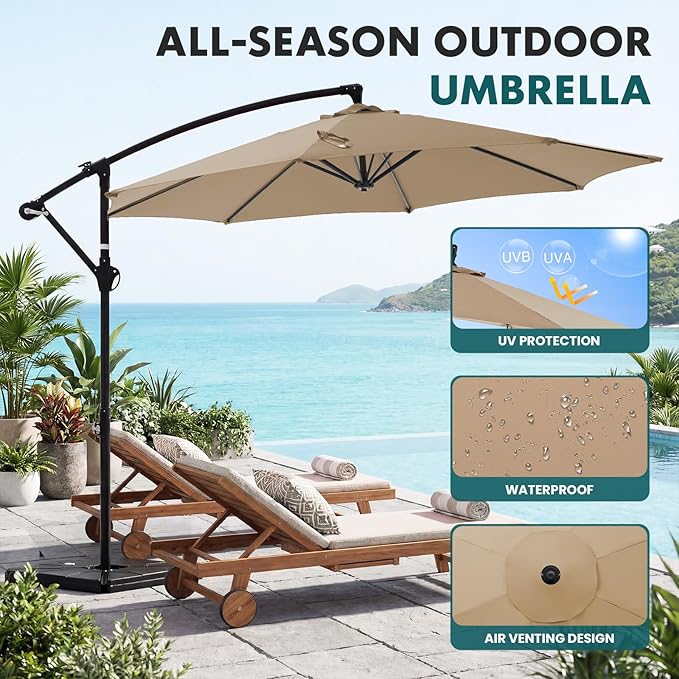 OLIXIS 9.7FT Offset Patio Umbrella - Image 2