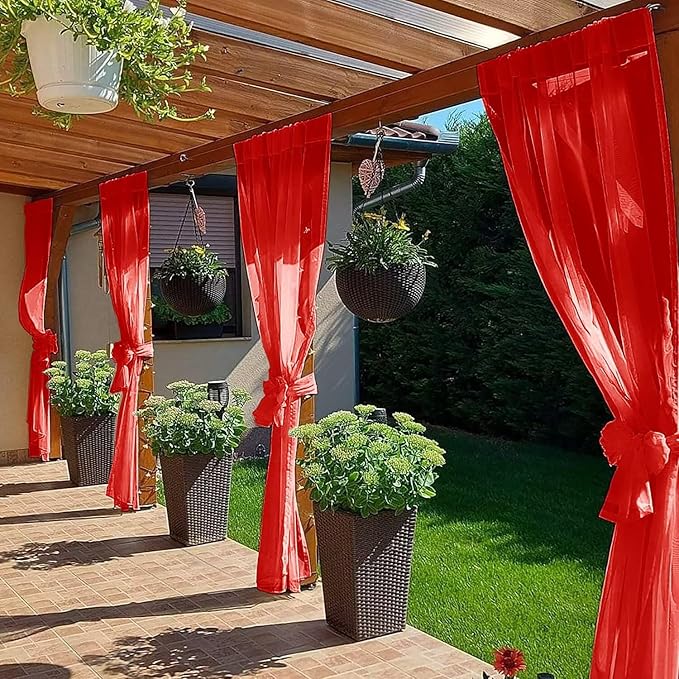 SpaceDresser Waterproof Outdoor Sheer Curtains - Image 4
