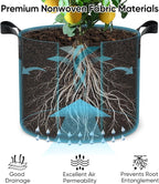 15 Gallon 10-Pack Plant Grow Bags: 350G Thickened Nonwoven Potato Grow Bags - Image 5