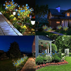 2 Pack Solar Stake Lights Outdoor Decor Waterproof Mums Artificial Flowers - Image 7