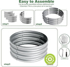 2x2x1ft-3pcs-Oval Raised Garden Bed Kit, Galvanized Planter Garden Boxes Outdoor - Image 2