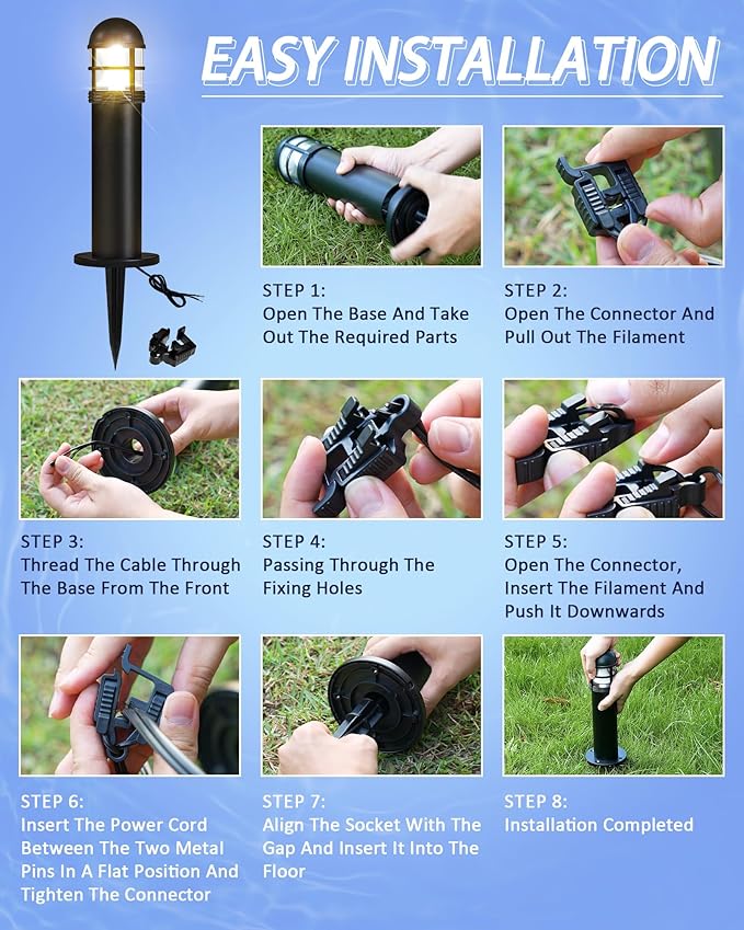 6 Pack LED Low Voltage Landscape Lights, 200LM 12V IP67 Waterproof Holiday - Image 7