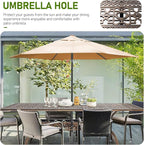 VINGLI 8-Person Outdoor Dining Table, Metal Dining Table - Image 4