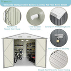 Greesum 8×10FT Outdoor Storage Shed, Metal Patio Storaged Sheds - Image 6