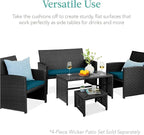 Best Choice Products Set of 2 Wicker Ottomans, Additional Seating, Side Table - Image 4